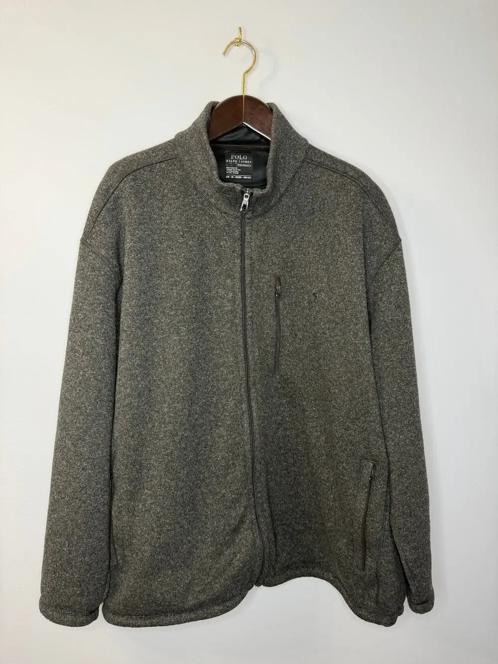 Polo Ralph Lauren Performance Fleece Mockneck Jacket Full Zip Grey Men's 4XB